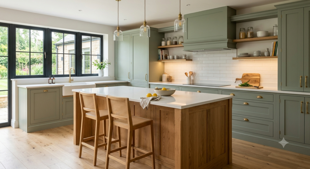 Premium bespoke kitchens installation featuring high-density cabinets and luxury timber island in a Doncaster home.